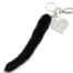 Porte-Cles-Bijou-de-Sac-Coeur-Strass-Argente-et-Queue-Fourrure-Noir