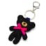 Porte-Cles-Bijou-de-Sac-Ourson-Nounours-Feutrine-Noir-avec-Noeud-Ruban