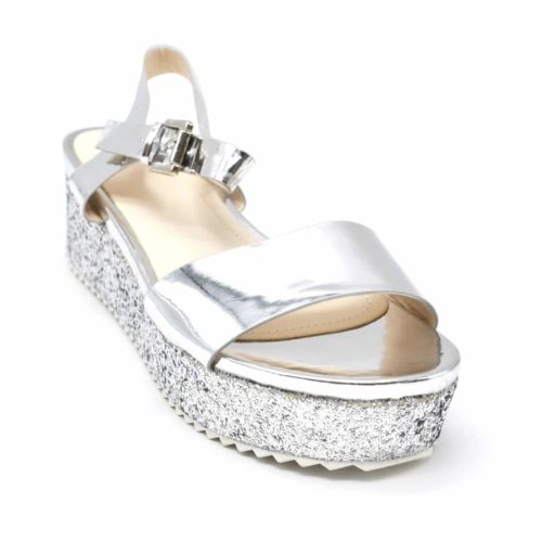 Sandales-a-Talon-Plateforme-Compensee-Paillettes-avec-Brides-Effet-Metallise-Argente