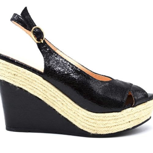 Sandals-sneakers-platform-offset-braid-with-flanges-crusaders-effect-seed-black