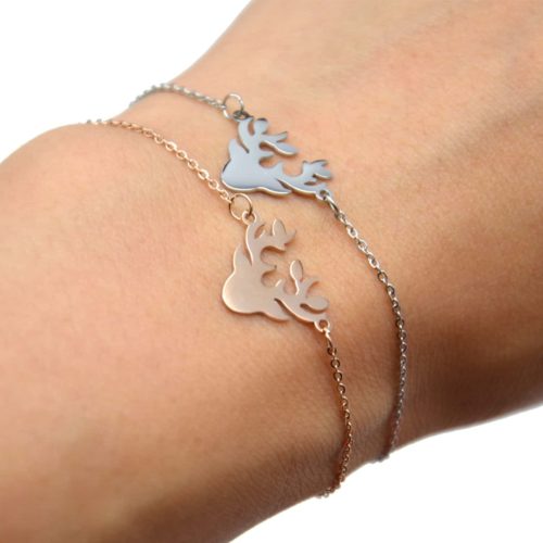 Bracelet-Fine-Chaine-avec-Charm-Cerf-Renne-Acier