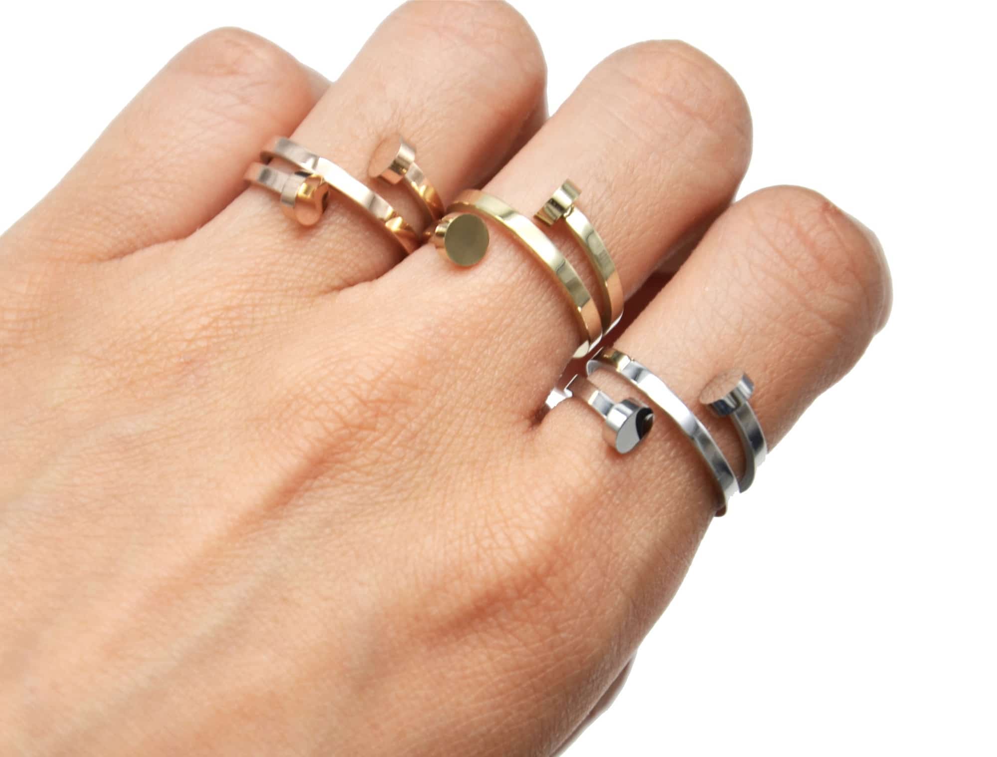 Bague ouverte or rose deals
