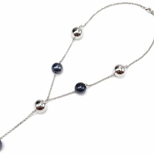 Necklace-Fine-chain-with-balls-films-ArgenteGris-Blue