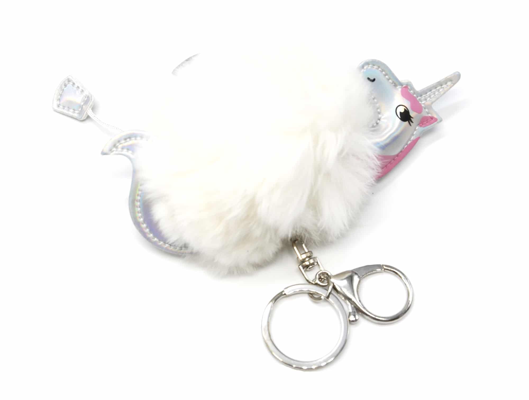 Bijou de Sac Porte-Clés Licorne Simili Cuir avec Pompon Fourrur... PT1532F