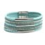 Bracelet-Manchette-Multi-Rangs-Simili-Cuir-Ecailles-Bleu-Strass-et-Tubes-Metal