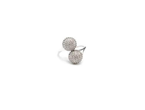 Bague-Anneau-Metal-Argente-avec-Double-Boules-Strass-Zirconium