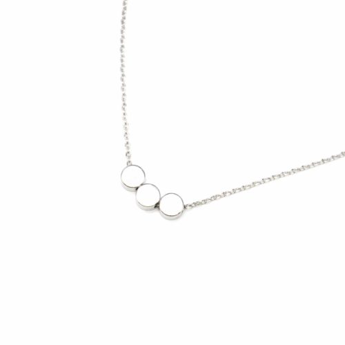 Collier-Fine-Chaine-Pendentif-Argente-Triple-Cercles-Dore-a-lOr-Fin