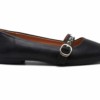 Ballerines-Simili-Cuir-avec-Bride-Clous-Argentes-et-Bout-Carre-Noir