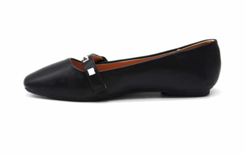 Ballerines-Simili-Cuir-avec-Bride-Clous-Argentes-et-Bout-Carre-Noir