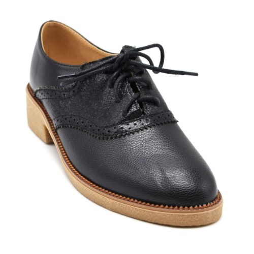 Derbies-imitation-leather-satine-perforated-with-stitching-lace-and-small-heel-square-Black