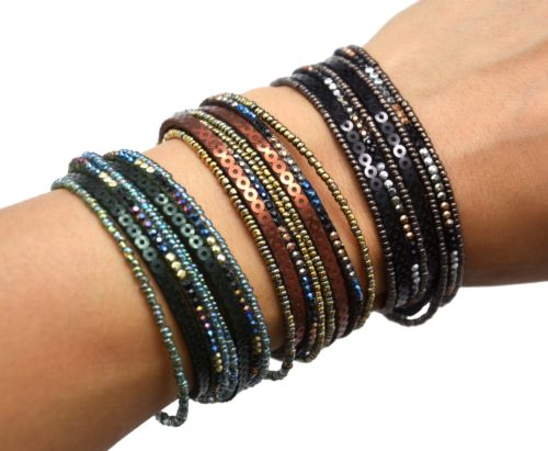 Bracelet-Double-Tour-Multi-Rangs-Clous-Cercles-et-Perles-Rocaille