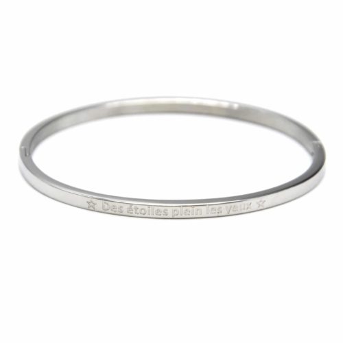 Bracelet-Jonc-Fin-Acier-Argente-avec-Message-Des-etoiles-plein-les-yeux