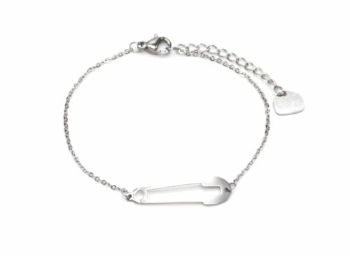 Bracelet-Fine-Chaine-avec-Charm-Epingle-Contour-Acier-Argente