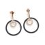 Boucles-dOreilles-Pendantes-2-en-1-Barre-Metal-Or-Rose-avec-Double-Cercles-Strass-et-Metal-Noir