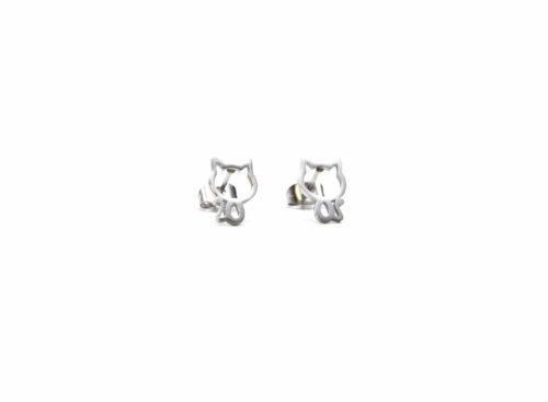 Boucles-dOreilles-Chat-Contour-Acier-Argente