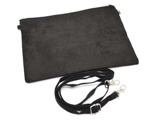 Pochette-Sac-Moyen-Bandouliere-Effet-Velours-Noir-avec-Motif-Etoile-Sequins-Dores
