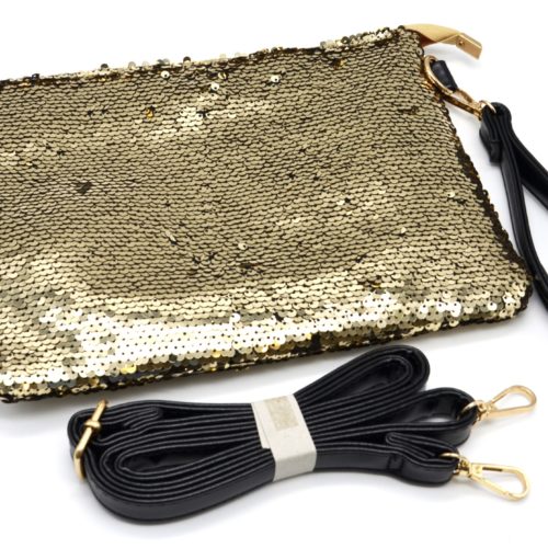 Pochette-Sac-Soiree-Bandouliere-avec-Sequins-Brillants-Dore