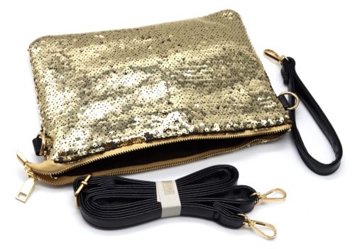 Pochette-Sac-Soiree-Bandouliere-avec-Sequins-Brillants-Dore