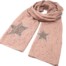 Foulard-Long-Automne-Hiver-Crepe-Uni-avec-Motifs-Etoiles-et-Clous-Brillants-Vieux-Rose