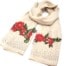 Foulard-Long-Automne-Hiver-Crepe-Uni-avec-Broderies-Fleurs-et-Clous-Brillants-Beige