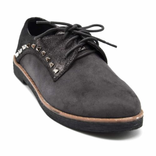 Derbies-effect-suede-and-fabric-glitter-with-nails-pyramid-Metal-grey-grey-dark