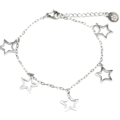 Bracelet-Fine-Chaine-avec-Multi-Charms-Etoiles-Acier-Argente