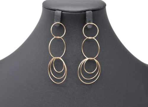 Boucles-dOreilles-Pendantes-Multi-Cercles-Entrelaces-Metal-Dore