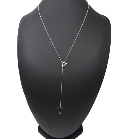 Collier-Fine-Chaine-Pendentif-Y-Triangles-Contour-Acier-Argente