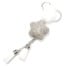 Porte-Cles-Bijou-de-Sac-Etoile-Strass-avec-Fourrure-et-Pompons-Franges-Blanc