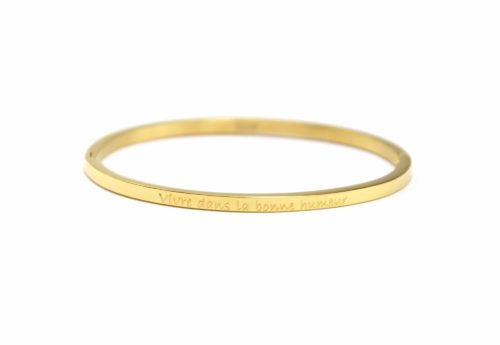 Bracelet-Jonc-Fin-Acier-Dore-avec-Message-Vivre-dans-la-bonne-humeur