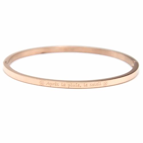 Bracelet-Jonc-Fin-Acier-Or-Rose-avec-Message-Apres-la-pluie-le-soleil