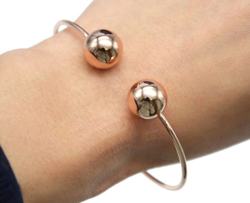 Bracelet-Jonc-Ouvert-avec-Boules-Metallisees-Or-Rose