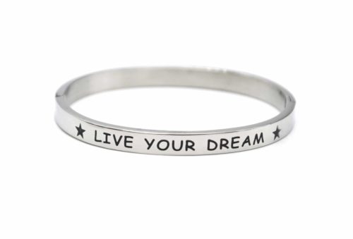 Bracelet-Jonc-Moyen-Acier-Argente-avec-Message-Live-Your-Dream
