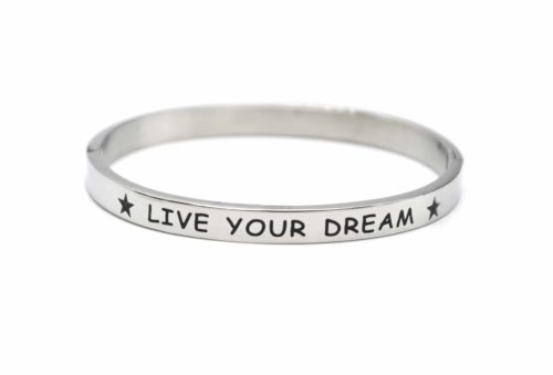 Bracelet-Jonc-Moyen-Acier-Argente-avec-Message-Live-Your-Dream