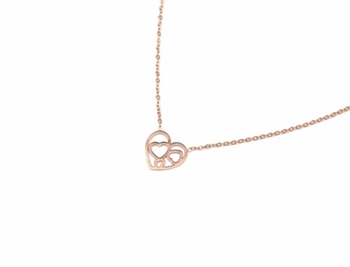 Collier-Fine-Chaine-Pendentif-Multi-Coeurs-Ajoures-Acier-Or-Rose