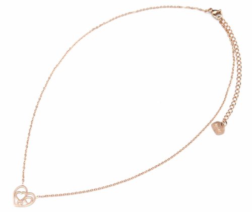 Collier-Fine-Chaine-Pendentif-Multi-Coeurs-Ajoures-Acier-Or-Rose