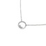 Collier-Fine-Chaine-avec-Pendentif-Cercle-Pierres-Contour-Acier-Argente