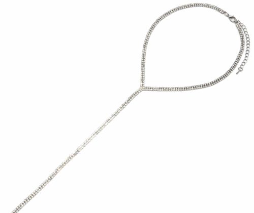 Collier-Ras-du-Cou-avec-Fine-Chaine-Pendante-2-Rangs-Strass-Argente