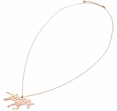 Sautoir-Collier-Fine-Chaine-Pendentif-Licorne-Ajouree-Acier-Or-Rose