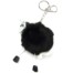 Porte-Cles-Bijou-de-Sac-Licorne-Simili-Cuir-avec-Pompon-Fourrure-Noir