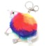 Porte-Cles-Bijou-de-Sac-Licorne-Simili-Cuir-avec-Pompon-Fourrure-Multicolore