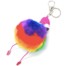 Porte-Cles-Bijou-de-Sac-Flamant-Rose-Simili-Cuir-avec-Pompon-Fourrure-Multicolore