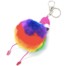 Porte-Cles-Bijou-de-Sac-Flamant-Rose-Simili-Cuir-avec-Pompon-Fourrure-Multicolore