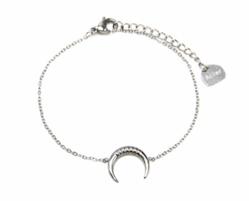 Bracelet-Fine-Chaine-avec-Charm-Corne-Lune-Motif-Acier-Argente