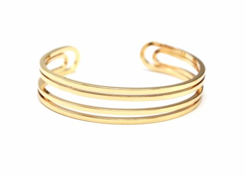 Bracelet-Jonc-Multi-Rangs-Barres-Metal-Dore