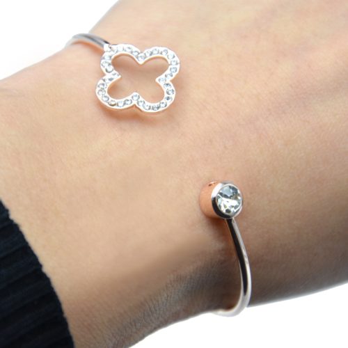 Bracelet-Jonc-Ouvert-avec-Pierre-et-Trefle-Contour-Strass-Or-Rose