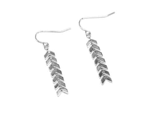 Boucles-dOreilles-Pendantes-avec-Multi-Chevrons-Argente-Metal-Dore-a-lOr-Fin