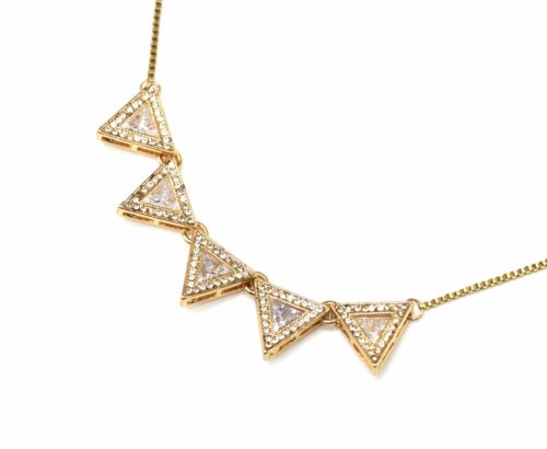 Collier-Chaine-Metal-et-Pendentif-Multi-Triangles-Inverses-Pierre-Strass-Dore