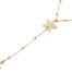 Collier-Fine-Chaine-avec-Boules-et-Pendentif-Y-Etoiles-de-Mer-Strass-Metal-Dore