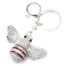 Porte-Cles-Bijou-de-Sac-Abeille-avec-Ailes-Strass-Metal-Argente-et-Rayures-Bordeaux